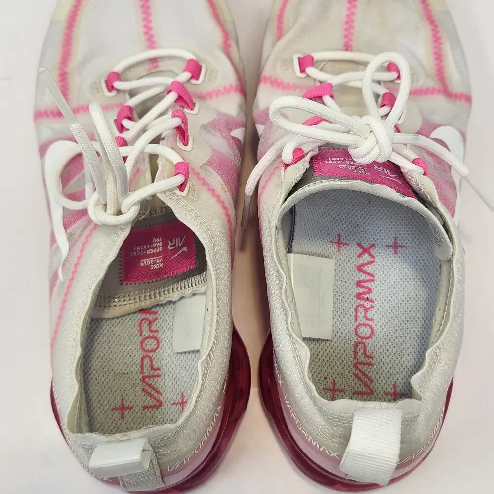 Nike Air VaporMax 2019 Running Athletic Shoes Sneakers Women Size 10 Pink White - Picture 8 of 10